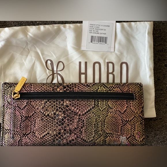 NWT Hobo International iridescent rainbow leather snake print wallet - Picture 3 of 16